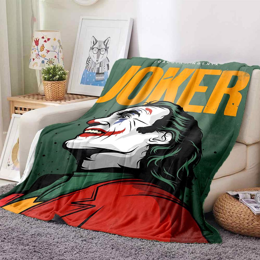 

1pc Joker Flannel Throw Blanket - HD Printed Lightweight Soft Warm All-Season Blanket for Sofa, Bed, Travel, Camping 177 130cmx150cm