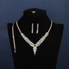 Super Fairy Zirconia Jewelry Set: Necklace, Silver Earrings, Bracelet & Ring - Simple Fashion