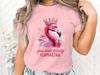 Flamingo T-Shirt und Kinder T-Shirt mit Krone, Du siehst total Flamazing aus, Rosa Vogel Grafik T-Shirt, Unisex Mode Oberteil Geschenk