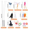 13Pcs Interactive Cat Toy Set Suction Cup Teaser Stick Detachable 22LBS Strong Suction Handfree Feather Toy for Cat Training