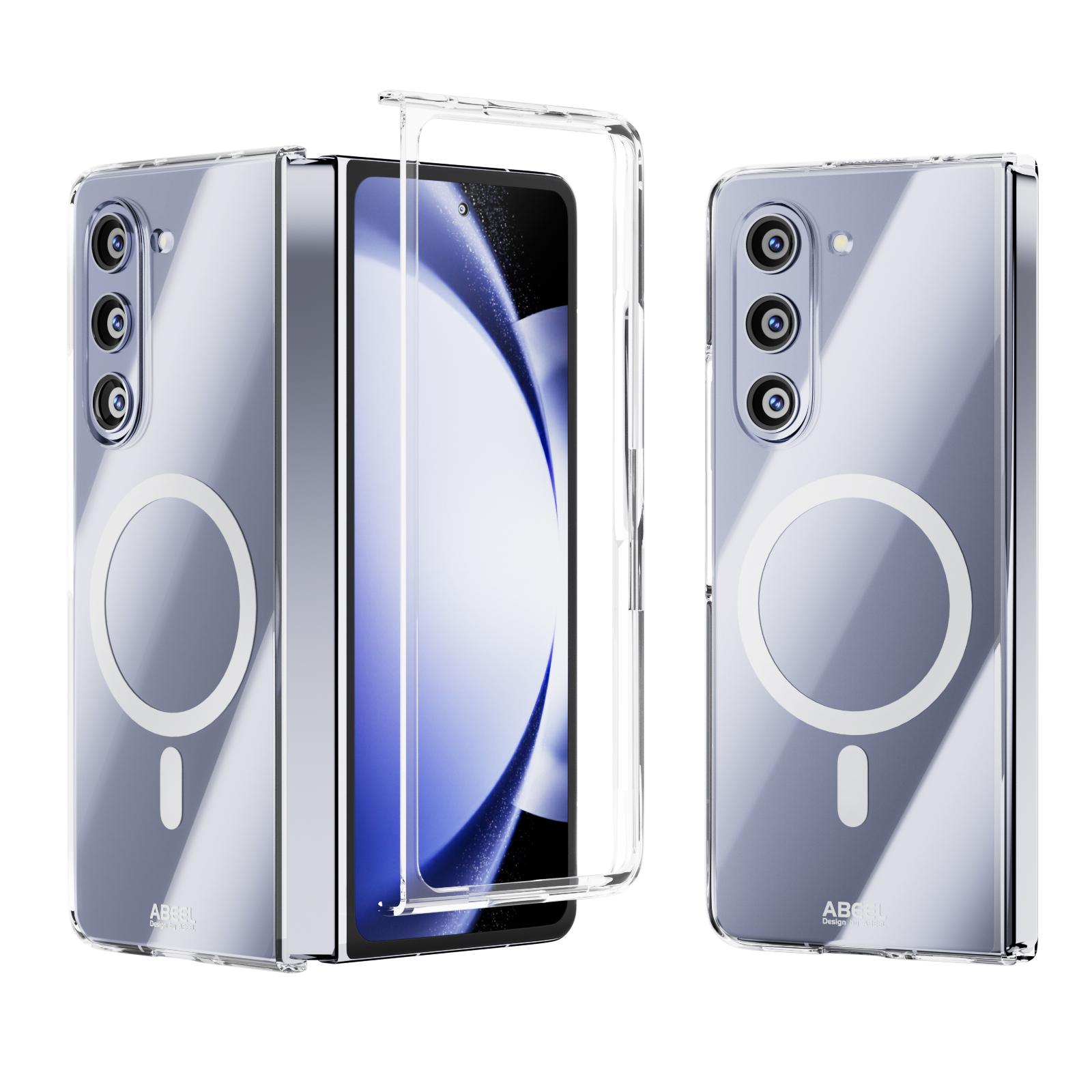 

ABEEL For Samsung Galaxy Z Fold5 5G Magnetic Case Clear PC Anti Scratch Phone Cover A