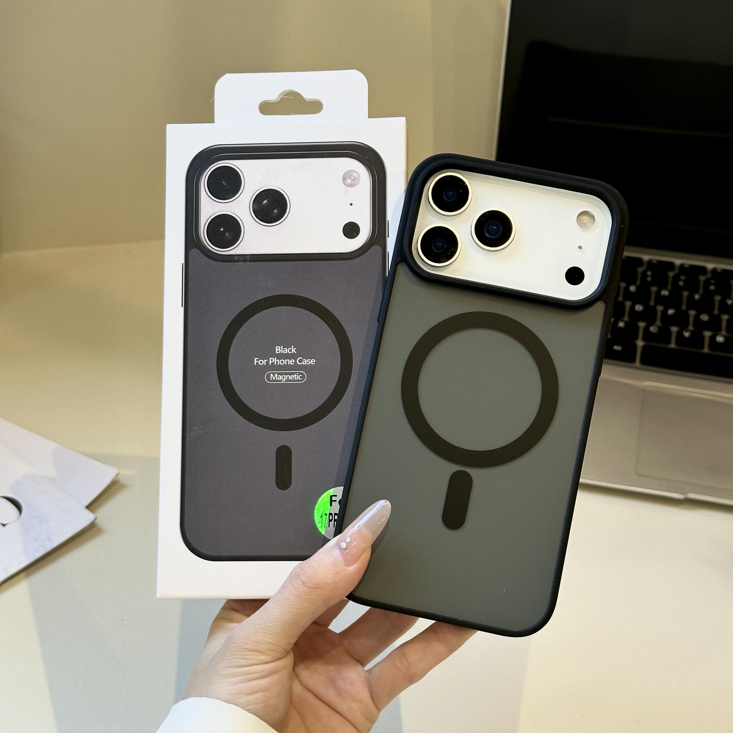 

Matte Translucent Shockproof Silky Touch Phone Case for Magsafe Mag Safe Iphone 17 16 Pro Max 15 Plus 14 13 Pro 17Pro Anti- Fingerprints Phone Cover iphone 17 pro max чорний