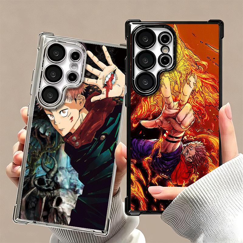 Anime Itadori Yuji JUJUSU Plating Phone Case For Samsung Galaxy S24 S25 FE S26 Edge S23 Ultra S22 S21 Plus S20 Anti-Fall Airabag