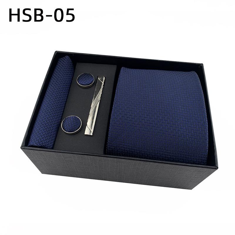 Men's Black Business Tie Gift Set: Striped & Plain Ties, Pocket Square, Tie Clip