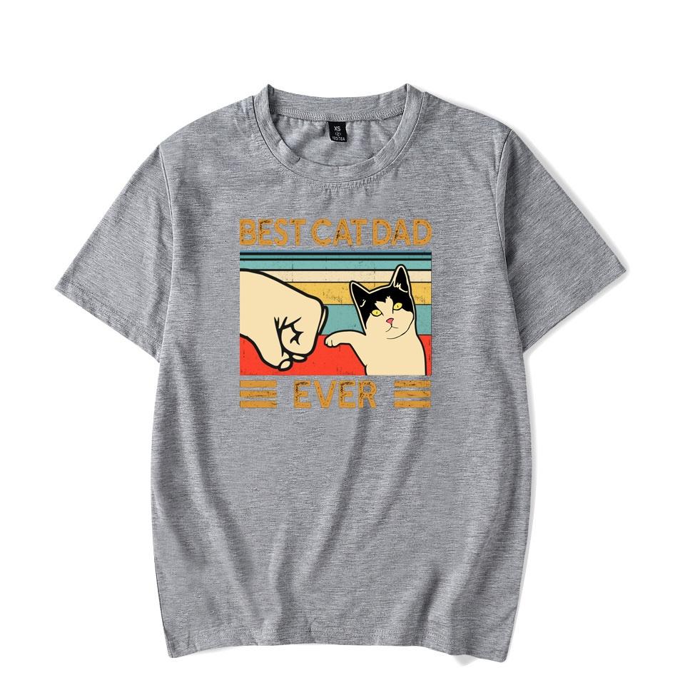 Funny Best Cat Dad Ever T-Shirt Mens and Womens Casual Anime