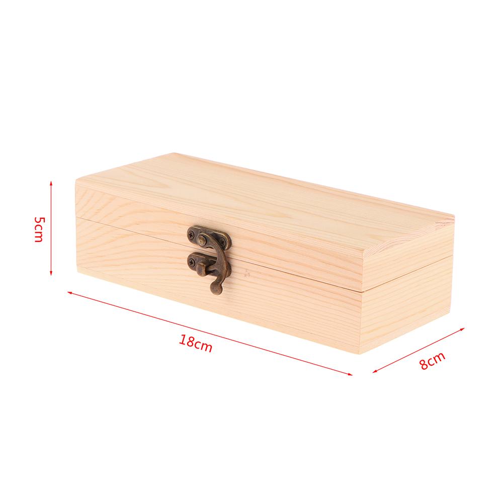 Rectangular Wooden Storage Box Organizer Wooden Storage Case Simple Storage Container Dust-Proof With Lock Jewelry Box Case