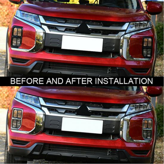 ABS Chrome Front Fog Light Cover Trim for -2025 Mitsubishi Outlander Sport