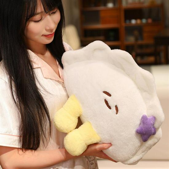 Cute Dumpling Plush Toy Cushion - Jiaozi Doll for Girls