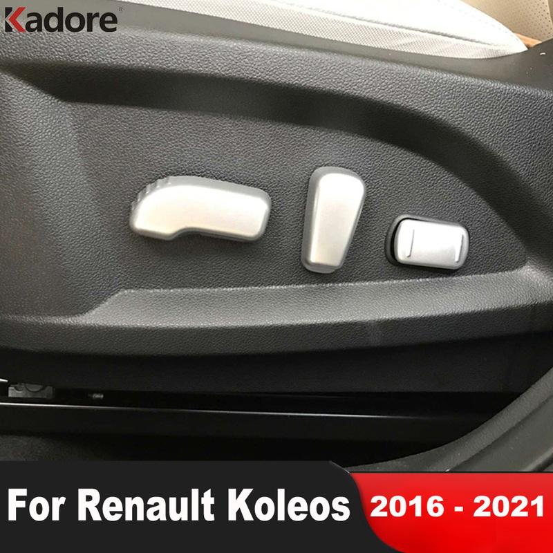 For Renault Koleos 2016 2017 2018    Matte Car Seat Adjust Switch Control Button Cover Trim Interior Accessories