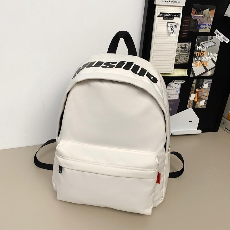 New Solid Color Popular Backpack Fashionable Simple Large Capacity High School Students Backpack School Bag