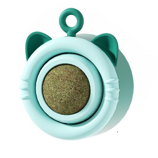 Catnip Ball Cat Toy Rotatable Cat Lick Ball Safe Cat Chew Toy with Adhesive for Kitten Teething Wall Mounted Catnip Toy
