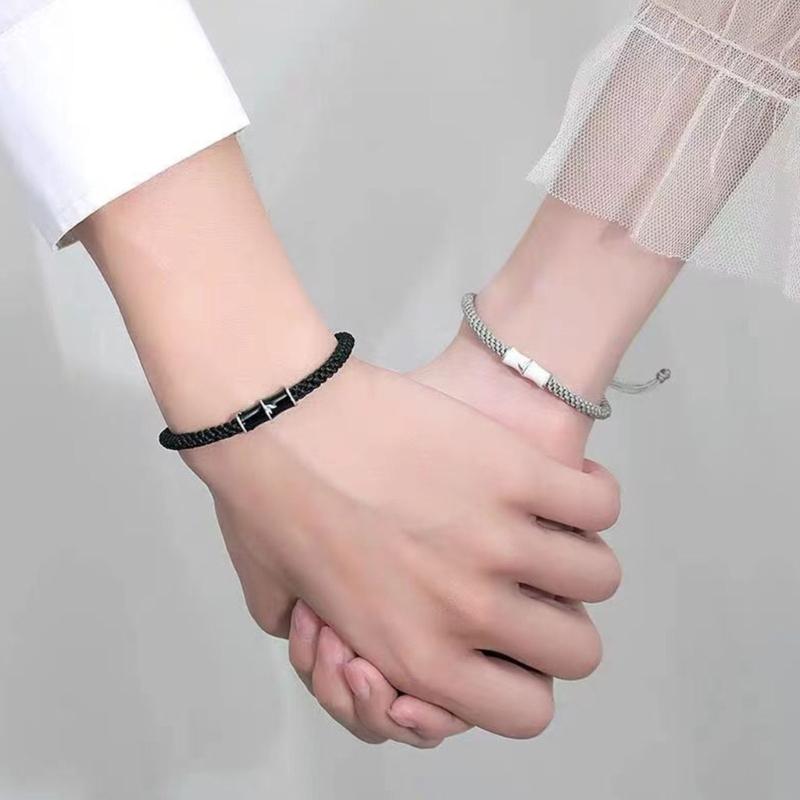 User Friendly Bamboo Knot Braided Bracelets Elegant Wristband Charm for Couples Celebrating Special Moment Together