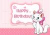 Beautiful cat Marie birthday background poster, cartoon white cat theme for girls birthday party decorations, photo background accessories.