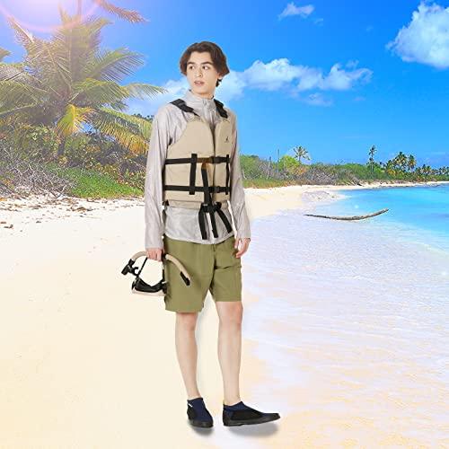 Captain Stag Snorkeling Vest, Slim, Tan, Size L, UX-4504