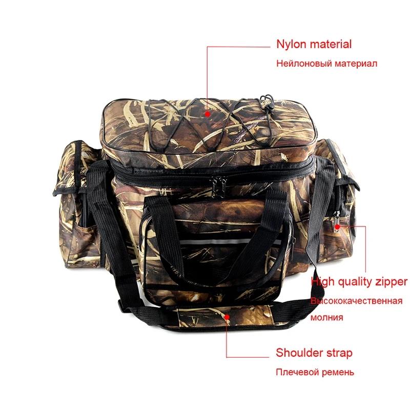 Waterproof Fishing Bag Nylon Large Capacity Multi-Purpose Fishing Tackle Bag Two-Layer Outdoor Shoulder Bags