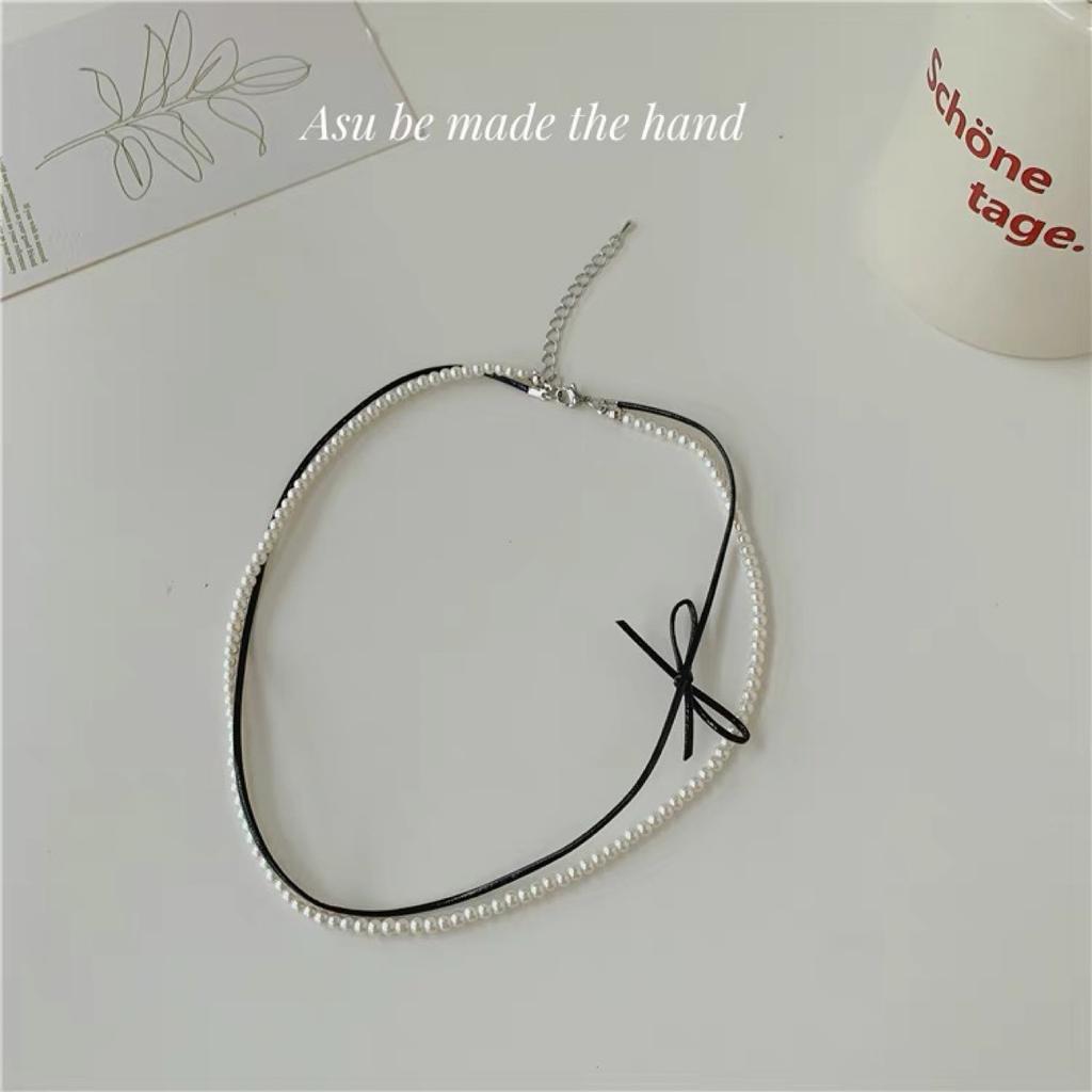 Hot-selling cherry pearl necklace women's ins style fashion high sense love collarbone chain new item pendant