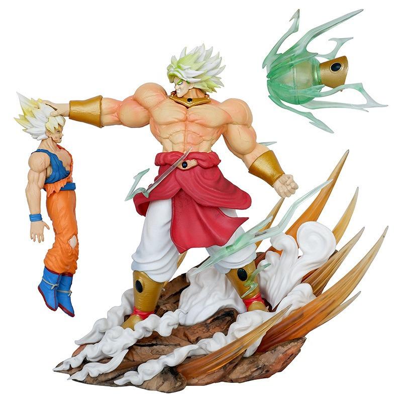 GK Figure Sun Broly V Goku Statue Ornament Model Muscle Fury Dual Form Animation Model