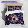 Set Lenzuola Stampa AC Milan 3 Pezzi Morbido Delicato sulla Pelle Lavabile Copripiumino e Federe Set Stagione Unica Camera da Letto
