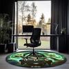 Matrix Printed Round Rug Carpet Chair Rug Area Rug Entryway Doormats,for Office Chair Living Room Bedroom Kitchen Room.