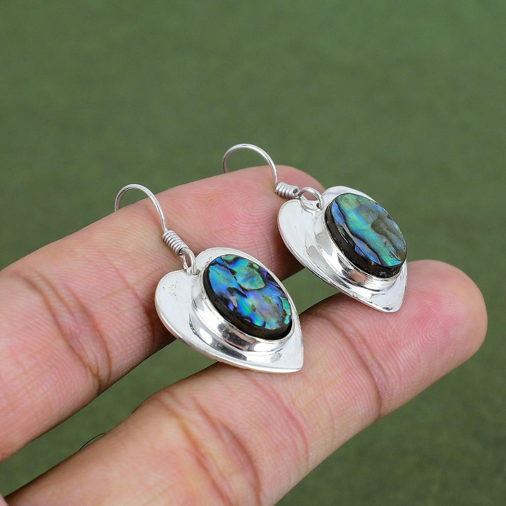 Abalone Shell Earring 925 Sterling Silver Earring Handmade Unique Style Jewelry Dainty Earrings Abalone Shell Gemstone Jewelry Gifts For Her