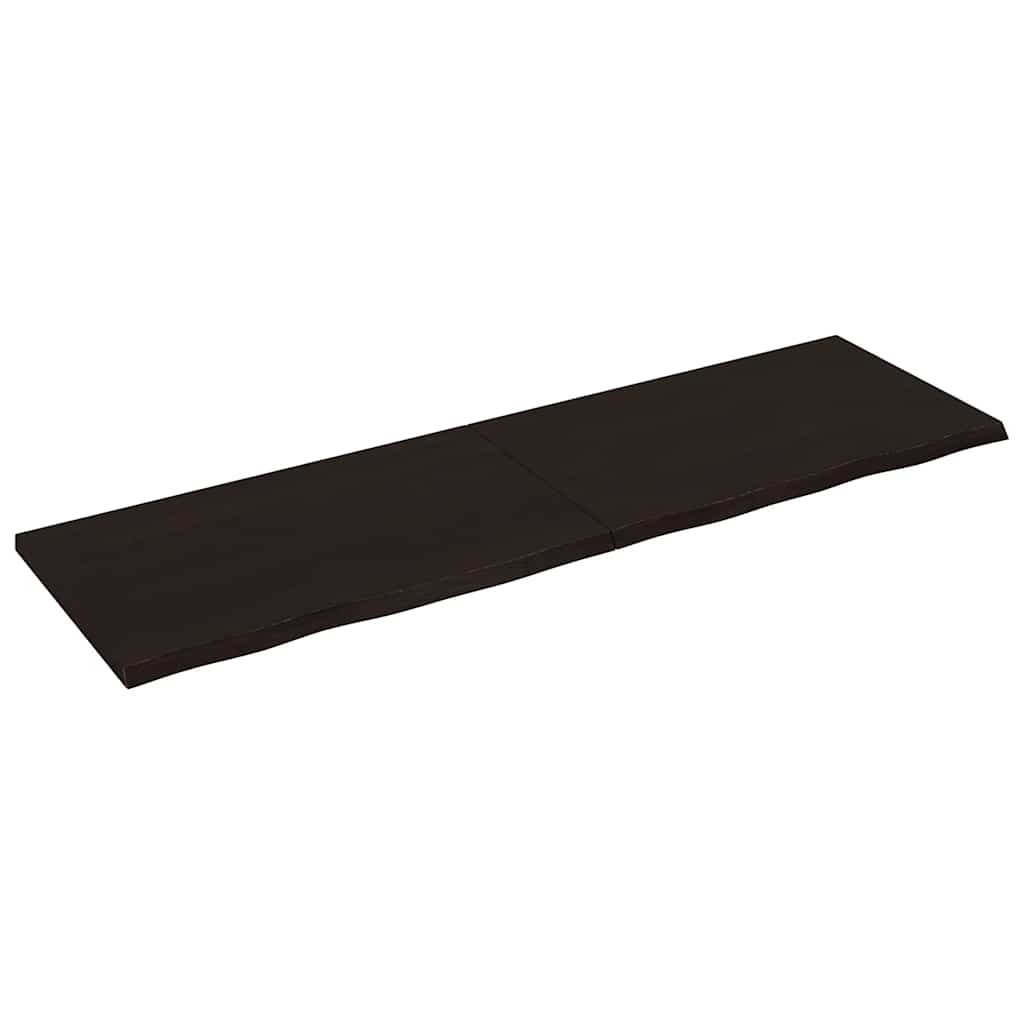 Vidaxl Półka, Ciemnobrązowa, 200X60X(2-4) Cm, Wykończone Drewno Dębowe