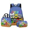 Popular Youthful Trendy Novelty Sprunki 3D Print 3pcs/Set Student Travel Bags Laptop Daypack Backpack Lunch Bag Pencil Case