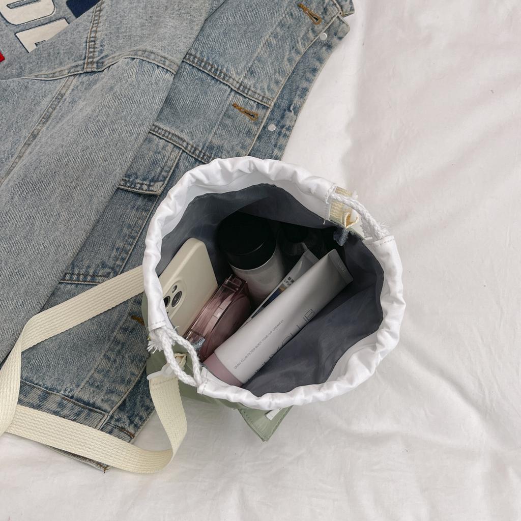 Spring Cute Small Bag Messenger Bag New Japanese Girl Harajuku Student Canvas Bag Shoulder Bag Bucket Bag