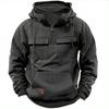 Spring and Autumn Men's Multi Pocket Casual Hoodie Hooded Sweatshirt Zipper Pullover Sports
