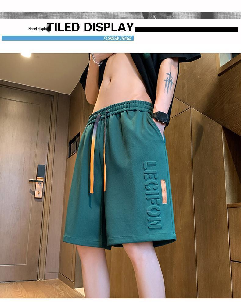 New Summer Hong Kong Style Men's Print Shorts - Trendy Mid-Length Casual Sports Pants