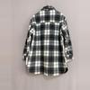 Mevin's Plus Size Women's Clothing Mid Length Long Length Gingham Shirt Jacket Sweatshirt Plaid Shacket