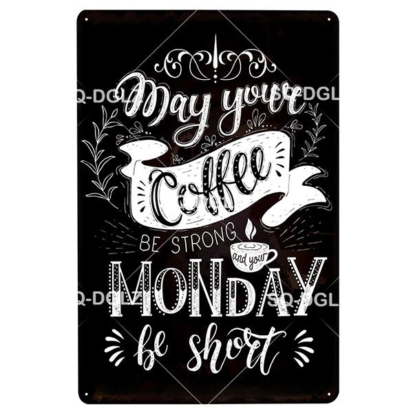 [SQ-DGLZ]Coffee Metal Sign Vintage Metal Plaque Plate Decor For Pub Bar Wall Decor Tin Signs Retro Cafe Poster Coffee Shop