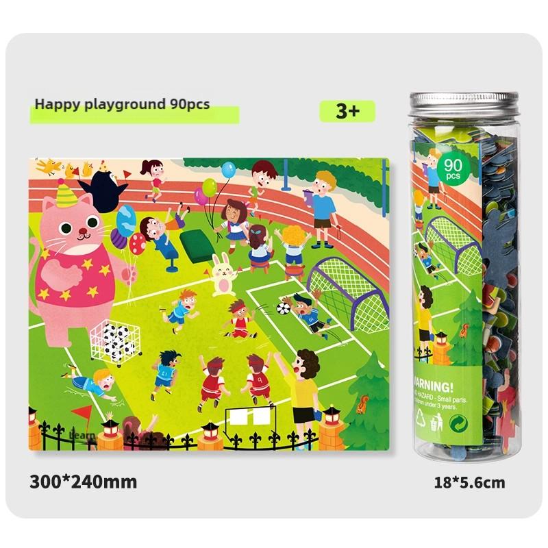 

Деревянный пазл из 90 деталей, мультяшные животные, машина, буквы, цифры, узор, пазлы, игра, детские развивающие игрушки для детей