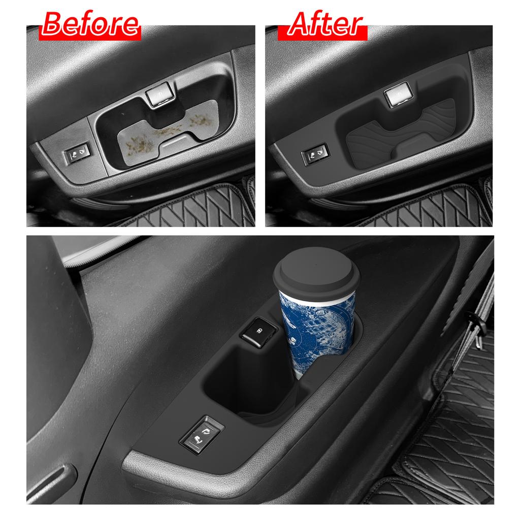 Smabee for Nissan Patrol Y63/Armada 2025 2026 3rd Row Door Side Cup Holder Insert Car Drink Tray 2pcs TPE Car Accessories
