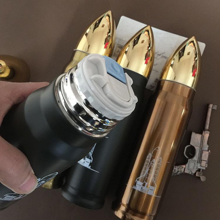 Bullet head stainless steel insulated cup shell vacuum water cup business gift cup water bottle