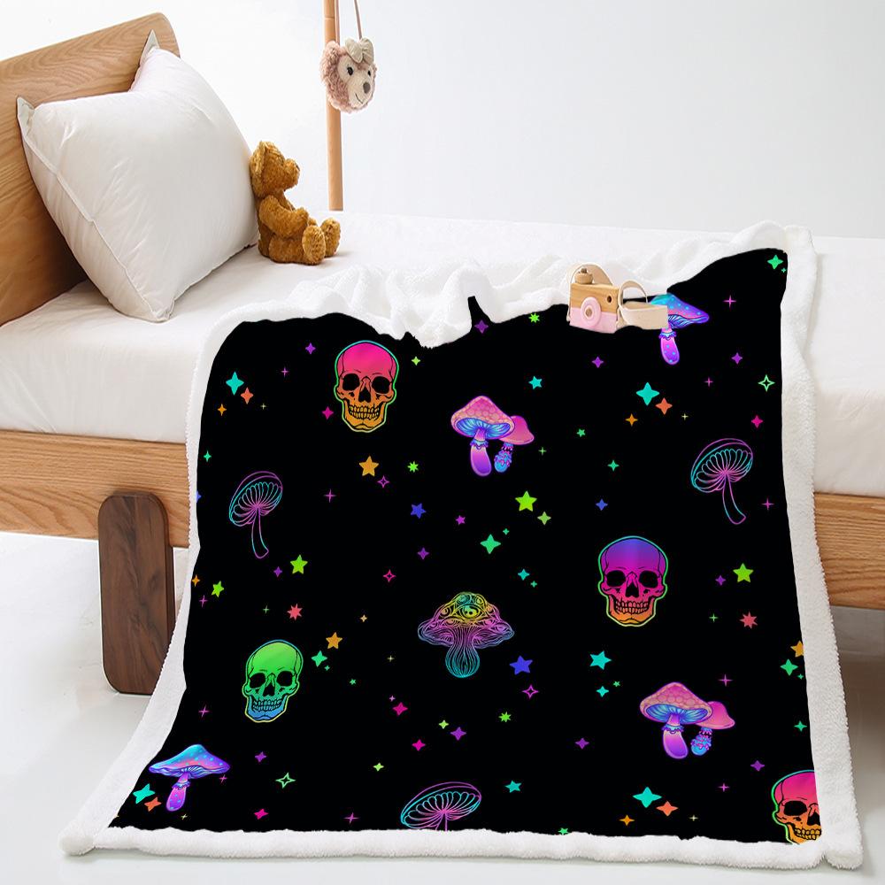 Blanket Skull Butterfly Blanket Digital Printed Lamb Fleece Crystal Fleece Blanket