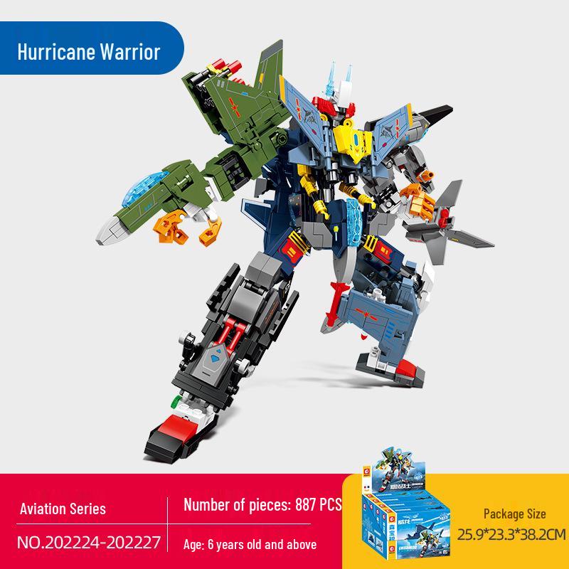 Senbao Hurricane Warrior Mecha: Transformable Robot Boy Building Blocks Toy