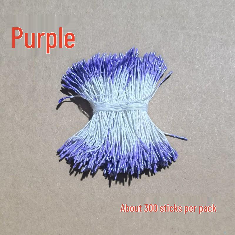 Simulation Flower Stamen: Small Pearl-Colored DIY Material, Approx. 300 Double-Ended Stamen for Handmade Flower Accessories