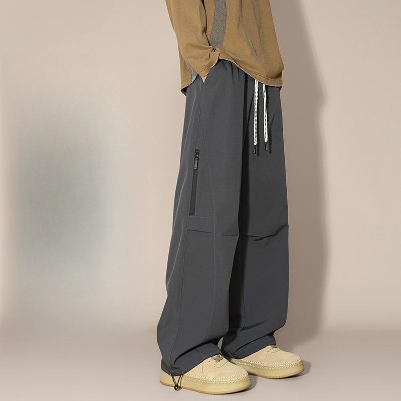 Workwear Outdoor Waterproof Down Pants for Men, Loose Sportswear and Casual Trousers with Drawstring Cuffs