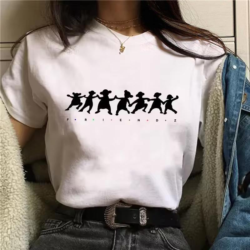 Friends Tv Shirt Women Vintage 2000s Graphic Trendy Breathable Graphic Harajuku Hip Hop University Anime Aesthetic Pop Culture