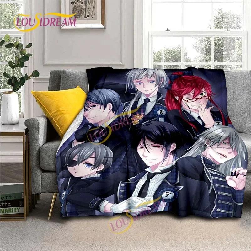 Black Butler Animation Flannel Blanket, Comfortable, Household Picnic Blanket, Suitable for All Seasons