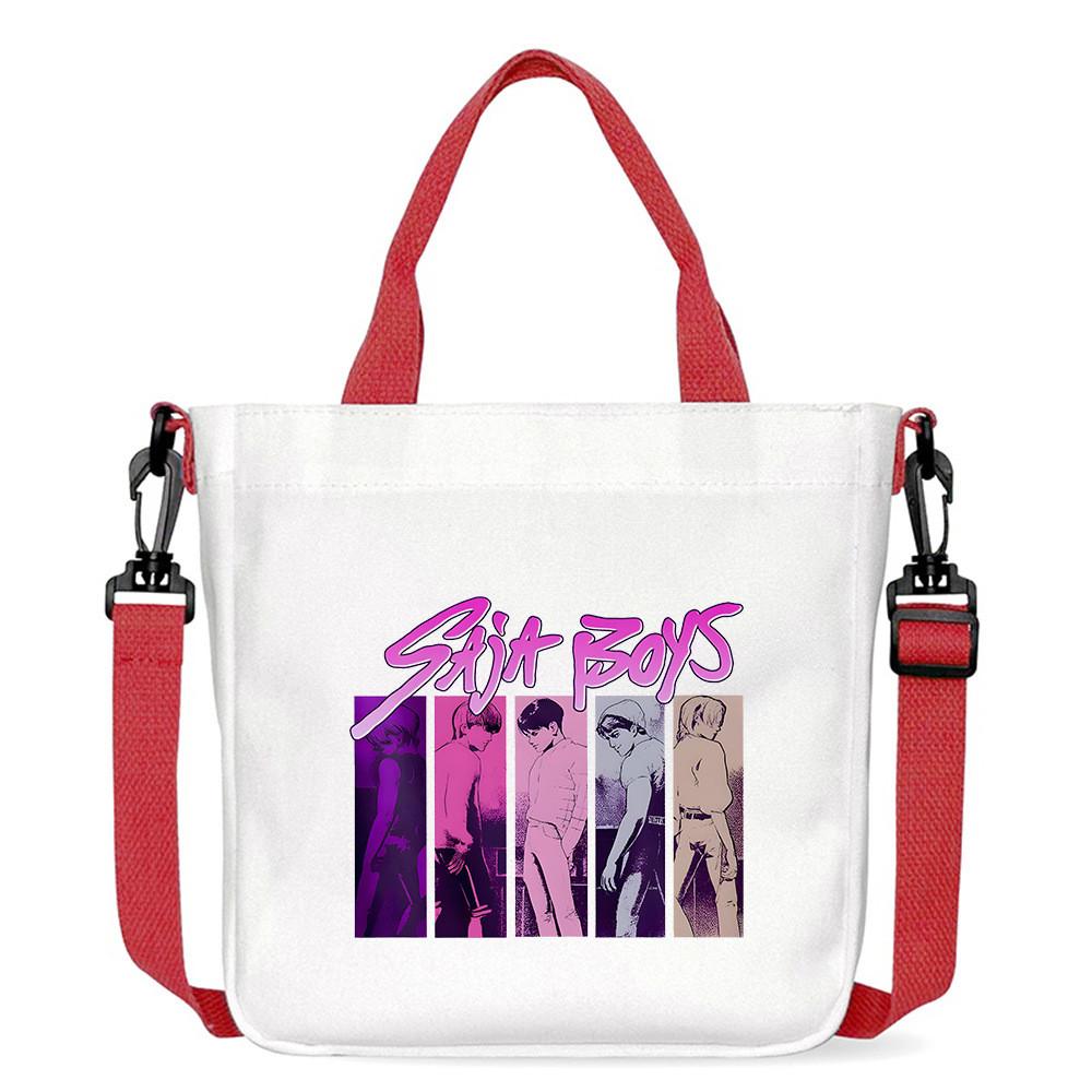 Kids Girls Kpop Hunters Derpy Rumi Zoey Mira Printed Student Lightweight Crossbody Bag Casual Canvas Shoulder Bags