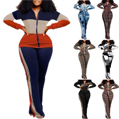 2024 Autumn/Winter European & American Women's Fashion Slim Fit Long Sleeve Zip-Up Long Pants Set