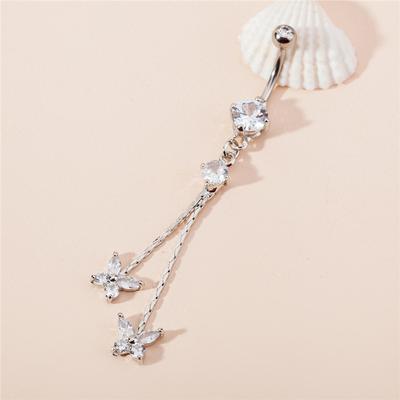 Europäischer und amerikanischer Punktionsschmuck aus Vermiculit mit Schmetterlings-Nagelnägeln, fließende Nabelnageln, zwei Schmetterlings-Edelstahlmaterialien