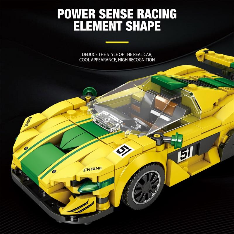 Non-Toxic 368Pcs City Technology Sports Car Building Blocks Moc Famous Racing Supercar Model Vehicle Bricks Children Toys Ideas Birthday Gifts