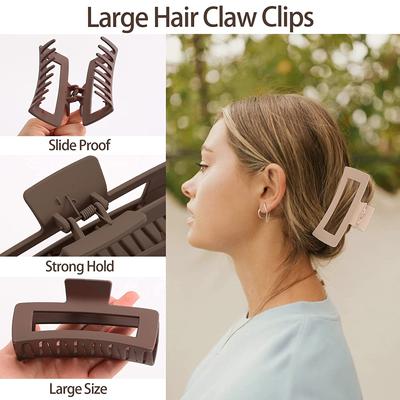 Pinzas en forma de garra para el pelo para mujer y niña, pinzas grandes de color café negro, horquilla para cola de caballo, pasador de cangrejo, accesorios para el cabello a la moda, regalos