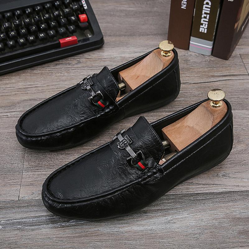 

Нове весняне чоловіче взуття Взуття Doudou чоловіче вірусні тренди на один педаль дихаючі лофери на м якій підошві повсякденне взуття 44 чорний