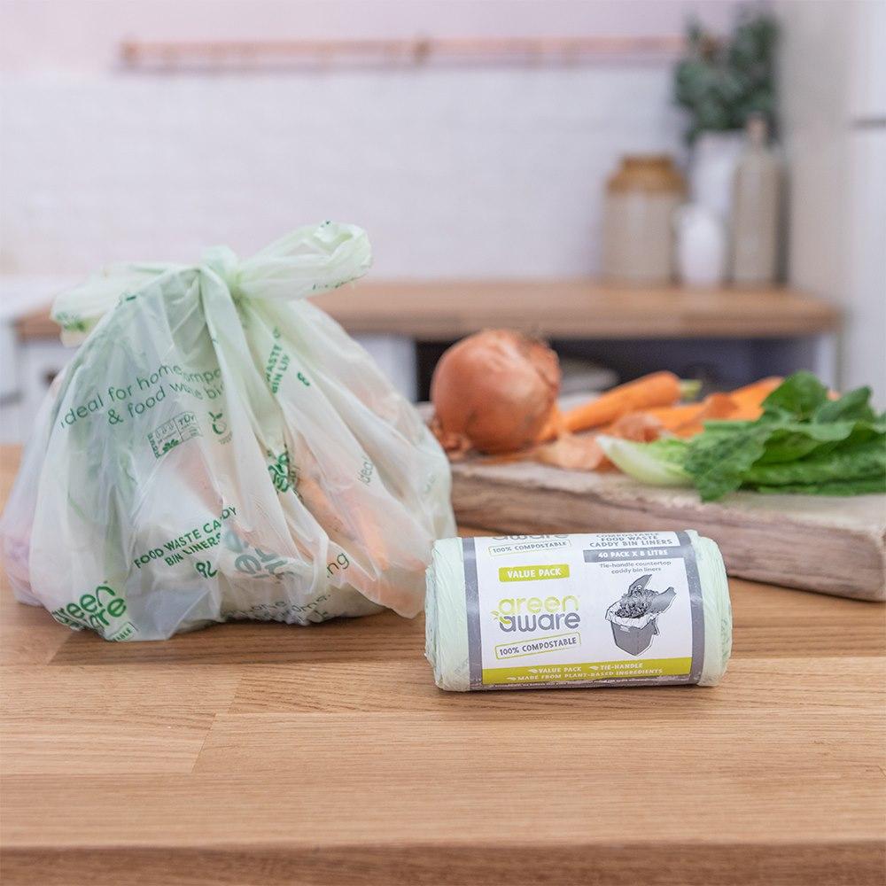 Greenaware Compostable Garbage Bags 8L 40 Pieces