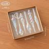 Joymerry Christmas Glass Tree Ornaments Gift Box Set With Lighttransmitting Design For Holiday Decor