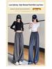Korean Lace-Trim Plaid Wide-Leg High-Waist Pants for Women - Versatile Spring/Summer Casual Style