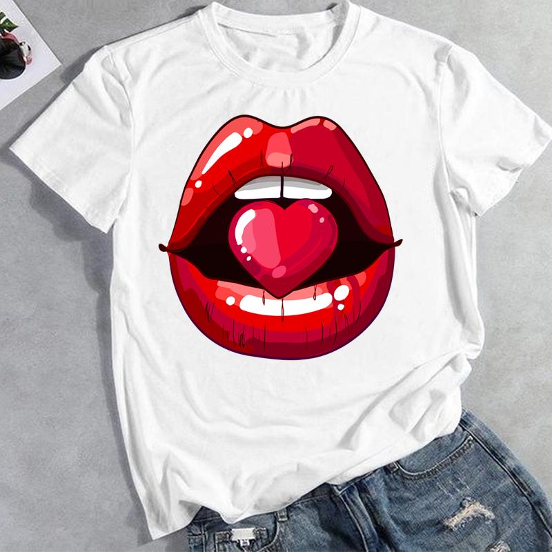 90er Kleidung Lässig Liebe Herz Schmetterling Trend Sommermode Grafik T-Shirt Damen Oberteil T-Shirt Kurzarm Dame Weiblich Print T-Shirt